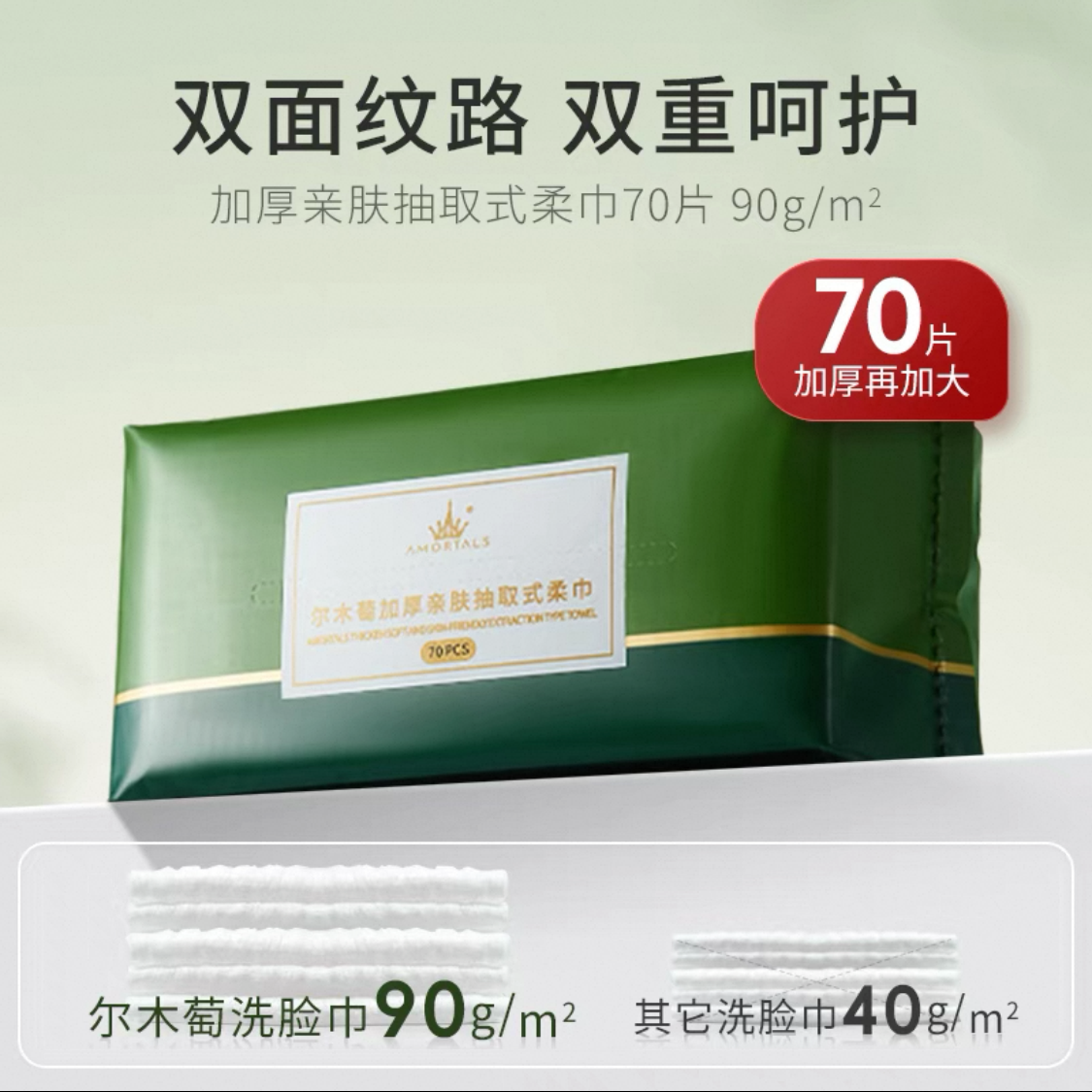 AMORTALS AMORTALS Thickened Skin-Friendly Pull-Out Disposable Face Towel 90g