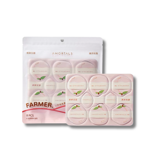 AMORTALS AMORTALS Harvest Puff Peach Farm Collection Dry-Use Puff 8 Pieces