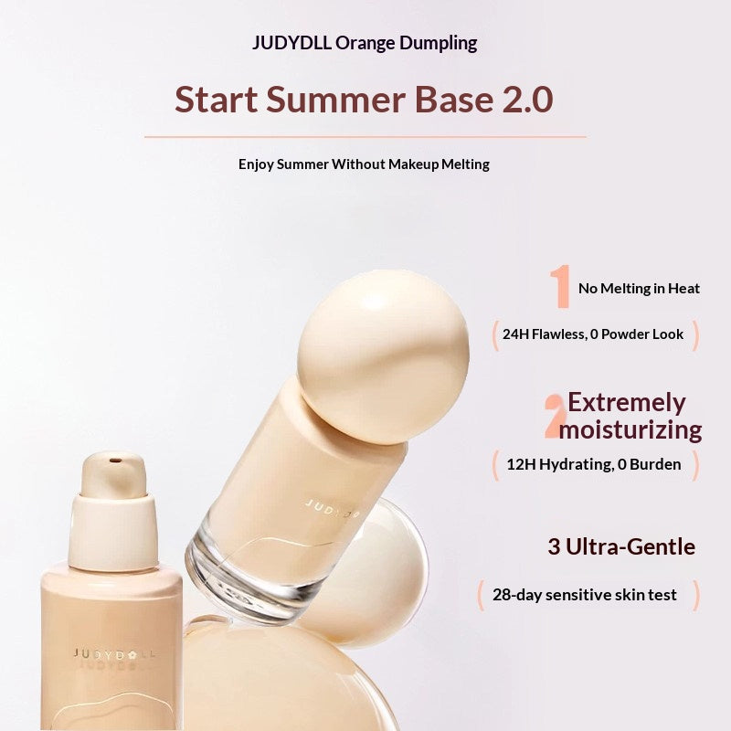 主图：Judydoll Air Matte Oil-Control Foundation with lightweight long-lasting soft matte complexion finish
质感：Judydoll foundation swatches showing smooth oil-control soft matte skin finish
模特上脸：Model wearing smooth soft matte complexion makeup using Judydoll Air Matte Oil-Control Foundation
Before and after foundation makeup using Judydoll matte foundation for pore-blurring skin finish
包装：Judydoll Air Matte Oil-Control Foundation packaging with sleek modern liquid foundation bottle design