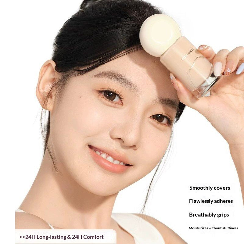 主图：Judydoll Air Matte Oil-Control Foundation with lightweight long-lasting soft matte complexion finish
质感：Judydoll foundation swatches showing smooth oil-control soft matte skin finish
模特上脸：Model wearing smooth soft matte complexion makeup using Judydoll Air Matte Oil-Control Foundation
Before and after foundation makeup using Judydoll matte foundation for pore-blurring skin finish
包装：Judydoll Air Matte Oil-Control Foundation packaging with sleek modern liquid foundation bottle design