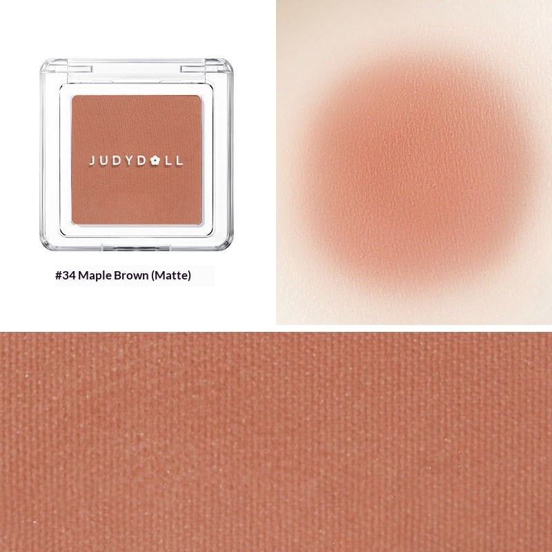 Judydoll Blush Powder #34 warm orange peach blush powder swatch for sun-kissed healthy glow