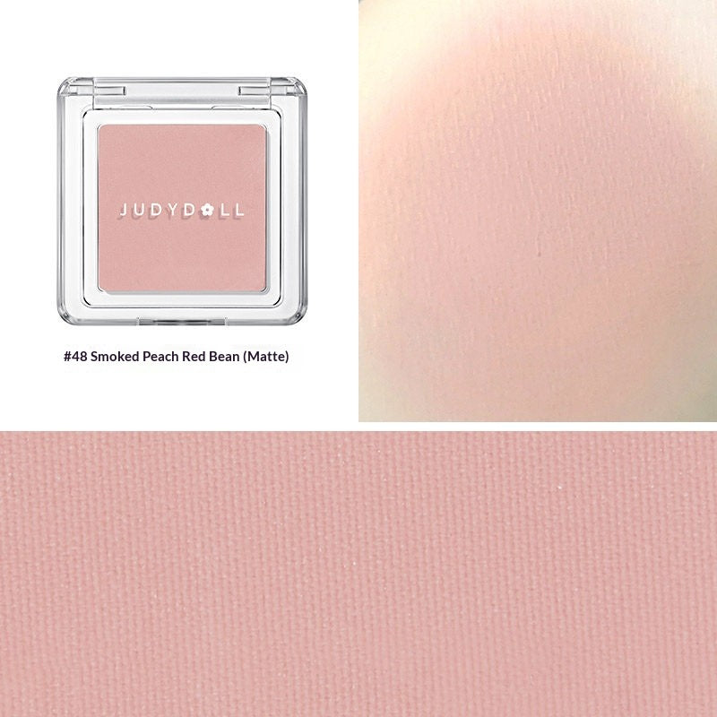 Judydoll Blush Powder #48 cool toned nude blush powder swatch for subtle natural cheek definition