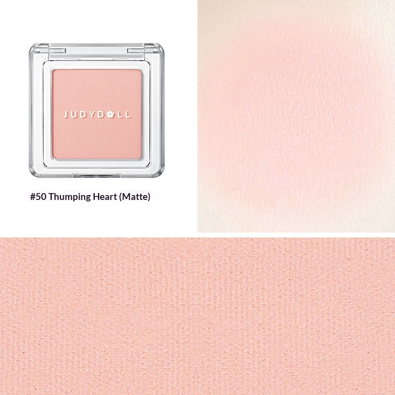 Judydoll Blush Powder #50 dusty rose blush powder swatch for elegant soft matte cheek makeup