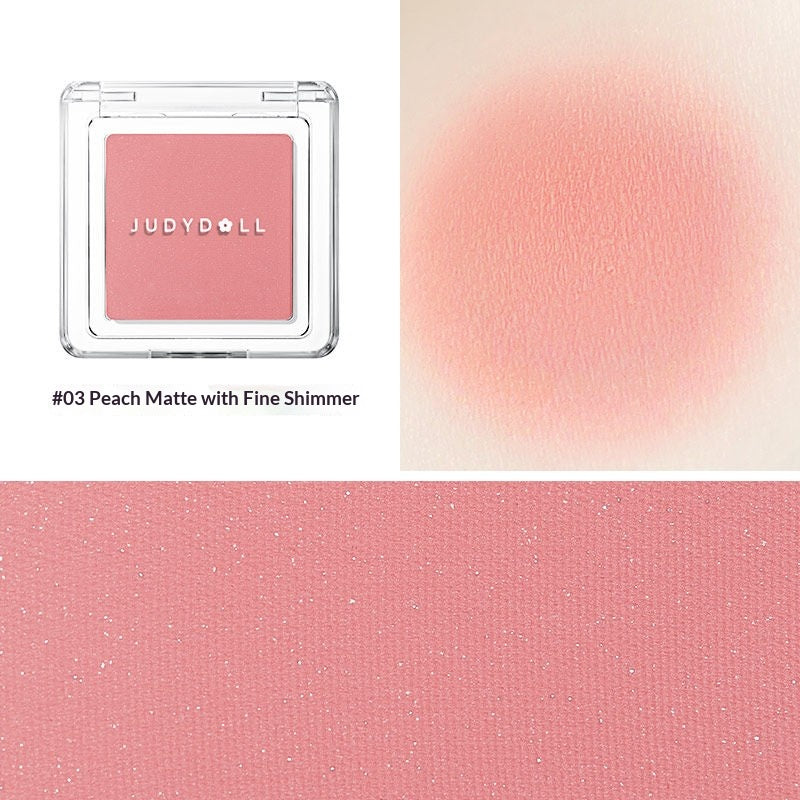 Judydoll Blush Powder #03 natural peach blush powder swatch for fresh daily makeup look