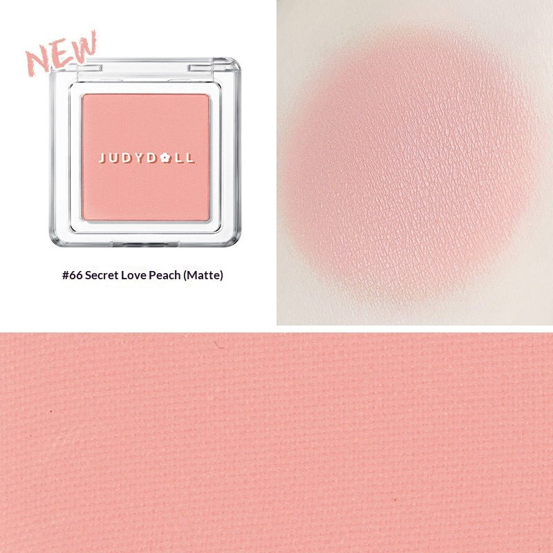 Judydoll Blush Powder #66 muted mauve blush powder swatch for elegant cool toned makeup look