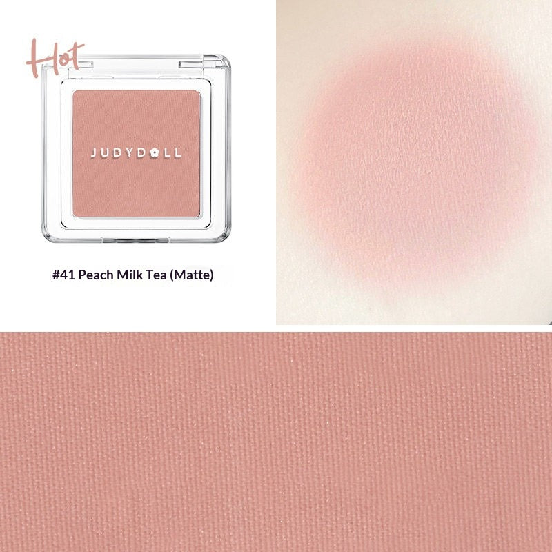 Judydoll Blush Powder #41 light cool pink powder blush swatch for soft youthful cheek color