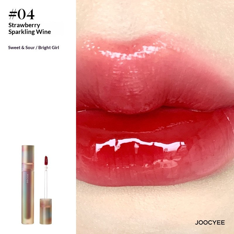 JOOCYEE Glazed Lip Gloss #04 Strawberry Sparkling Wine strawberry red glossy lip gloss