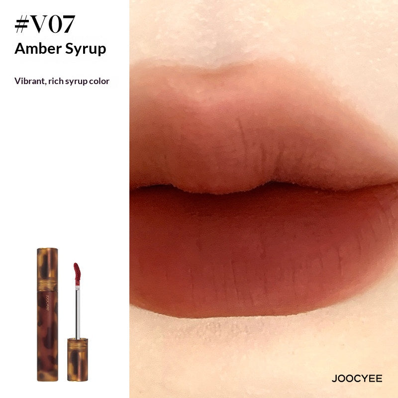 JOOCYEE Tortoise Shell Fluffy Matte Lip Cream V02 Deep-sea Carol - Warm Coral Orange Soft-Focus Matte Lipstick