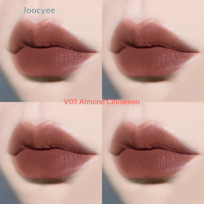 JOOCYEE Tortoise Velvet Air-Matte Lip Glaze soft velvet matte lip product display
JOOCYEE air matte mousse lip glaze luxury beauty product image