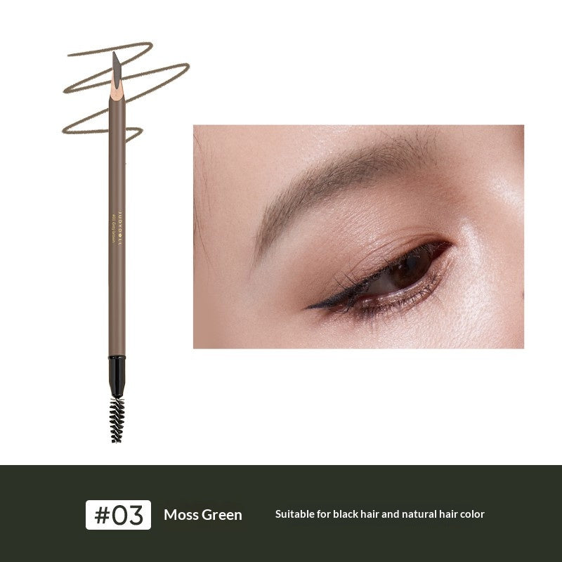 Judydoll Precision Shaping Eyebrow Pencil #03 Moss Green for soft muted green toned creative eyebrow makeup look