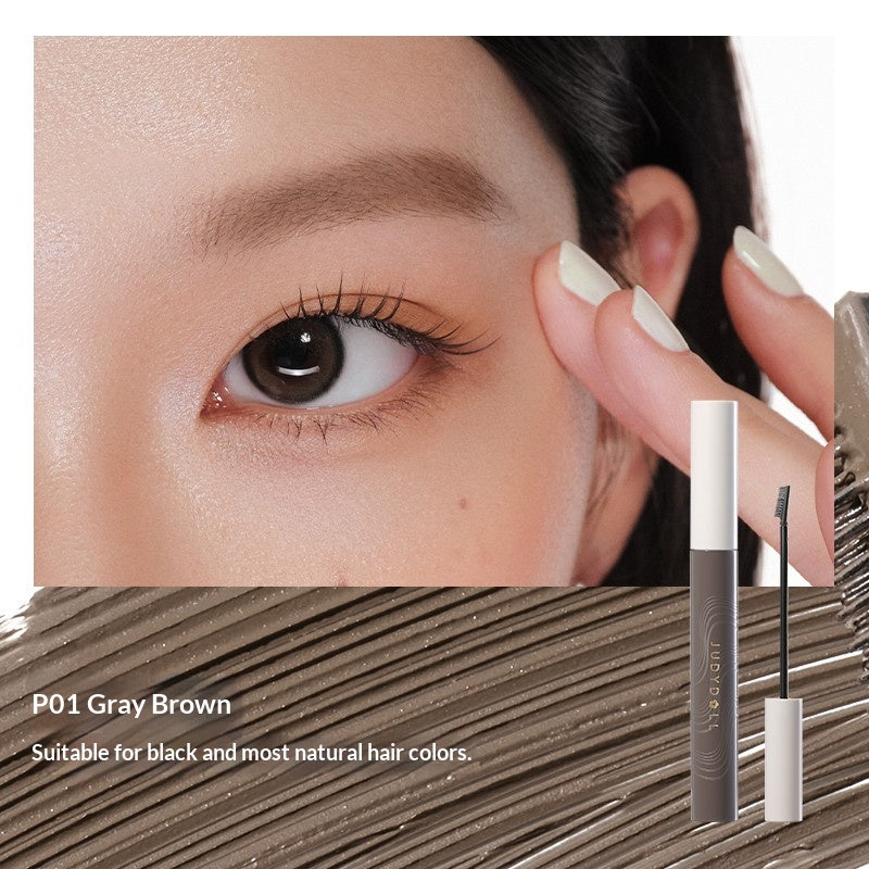 Judydoll Precision Brow Mascara #01 Ash Brown for cool toned natural eyebrow tint and soft fluffy brow finish