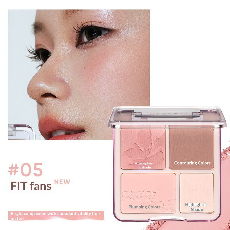 Judydoll Glow Flush Blush and Highlight Duo #05 Matte Full Flush with all matte shades for fuller brighter and naturally flushed cheeks