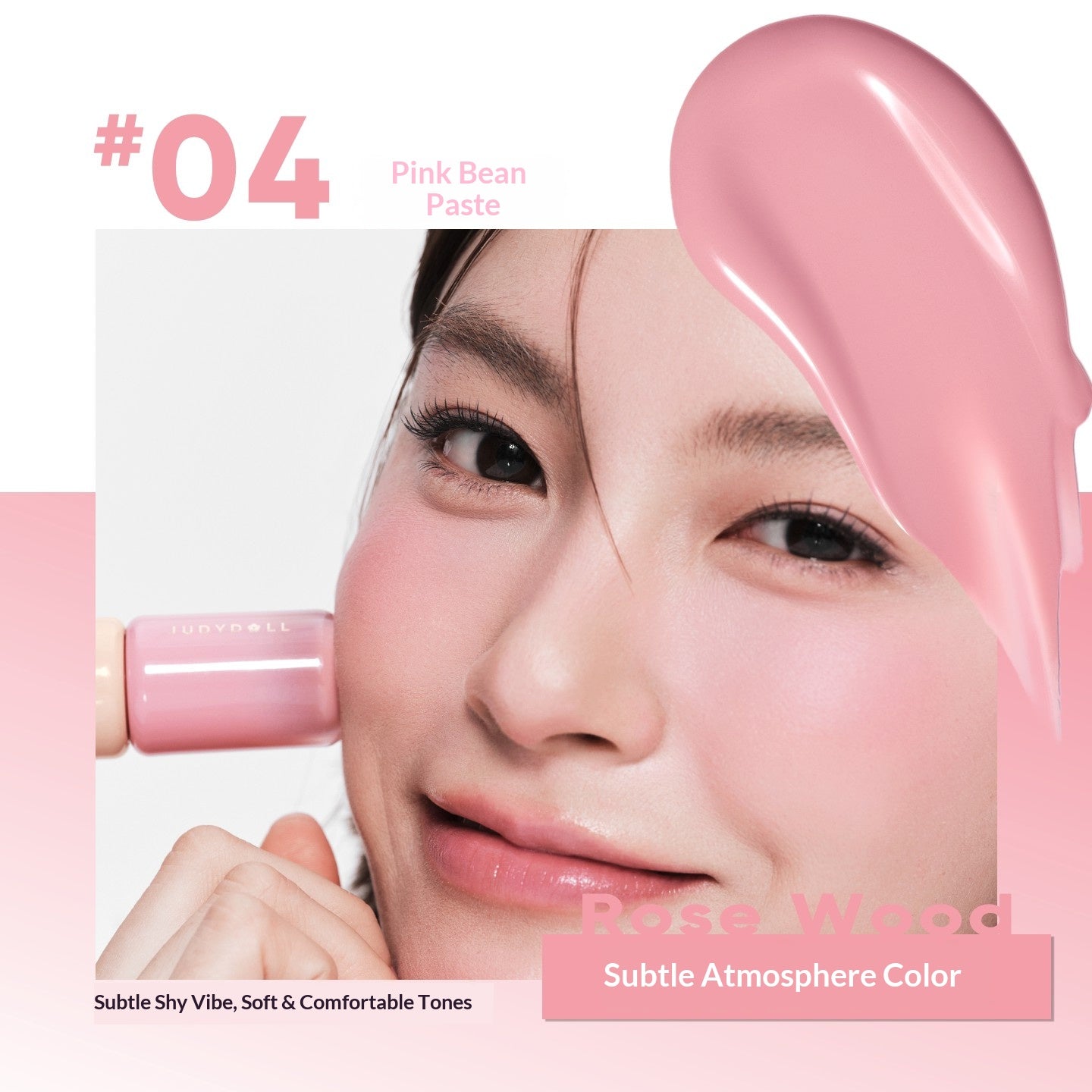 Judydoll Dewy Serum Liquid Blush #04 Rosewood featuring elegant rosewood blush tone with soft radiant glow