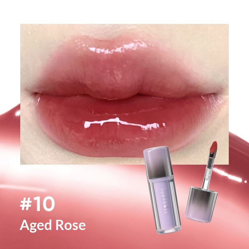 Judydoll Ice Glow Watery Lip Gloss #10 You And Roses featuring romantic rosy pink gloss with radiant watery shine