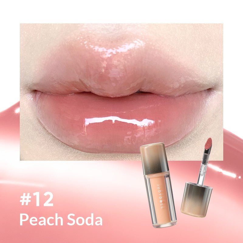 Judydoll Ice Glow Watery Lip Gloss #12 Grapeful Dream with soft grape berry glossy lip tint and crystal-clear shine