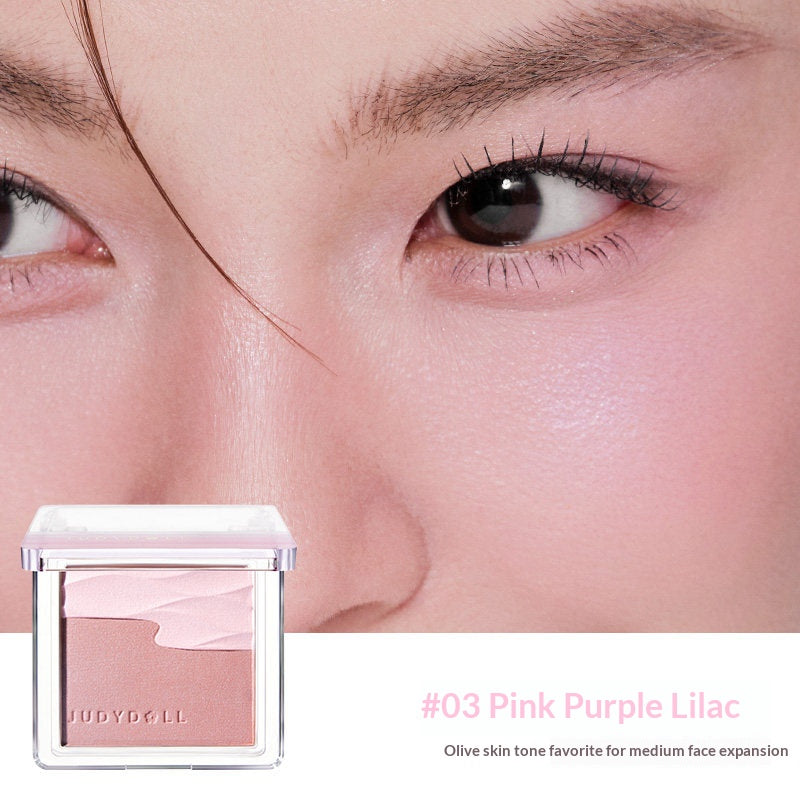 Judydoll Satin Glow Veil Blush #03 Rippled Purple with cool lavender pink glow for brightened radiant cheeks