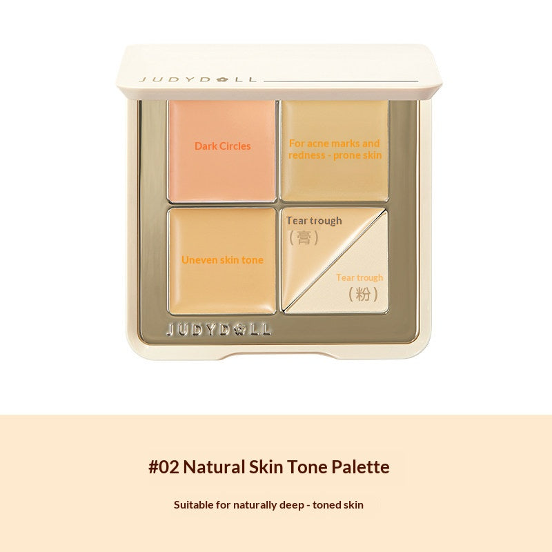 Judydoll Multi-Correct 5-Color Concealer Palette #02 Natural Skin Tone with balanced correcting shades for natural complexion makeup