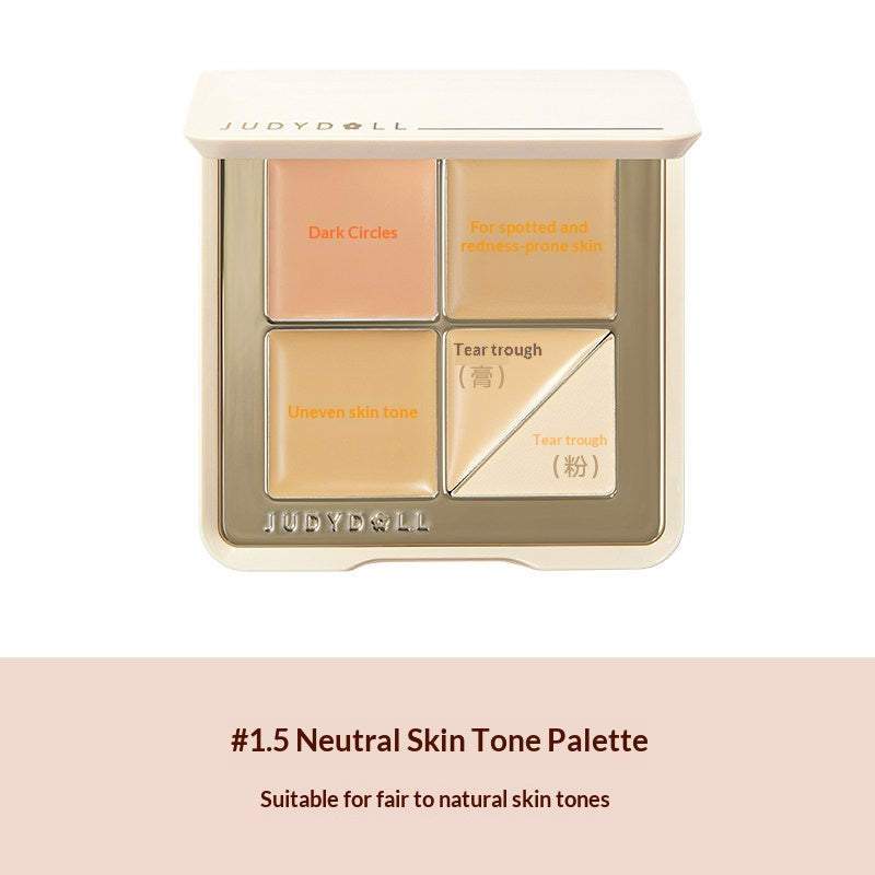 Judydoll Multi-Correct 5-Color Concealer Palette #1.5 Neutral Skin Tone featuring neutral-toned correcting shades for seamless skin coverage